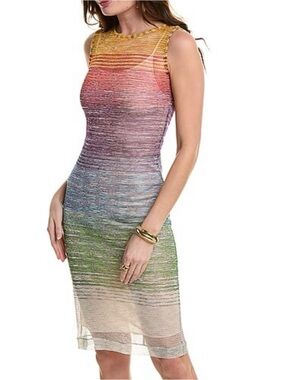 NWOT M Missoni Multicolor Ombre Sleeveless Knit Midi Dress | Size M